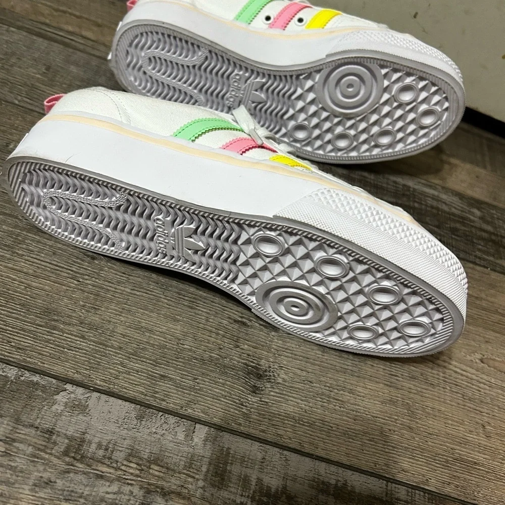 Adidas Nizza Platform pastel & White beaded Sneakers